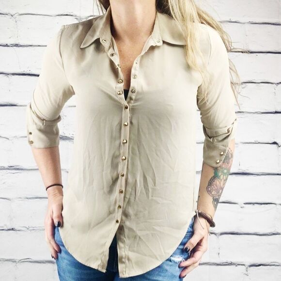 {Vince Camuto} studded button up shirt - Picture 1 of 6